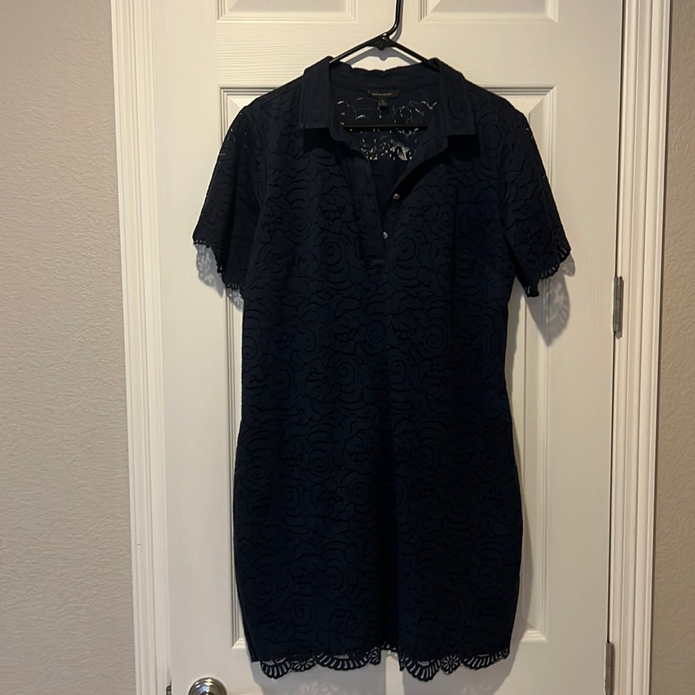 Banana Republic Dark Blue Floral Dress XL